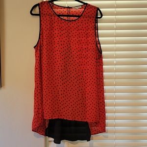 3/$20 (blouses) Sheer, ladybug inspired top DR2